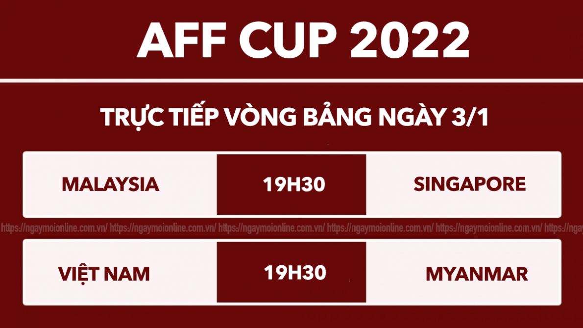 Link xem trực tiếp AFF Cup hôm nay 3/1: Việt Nam vs Myanmar